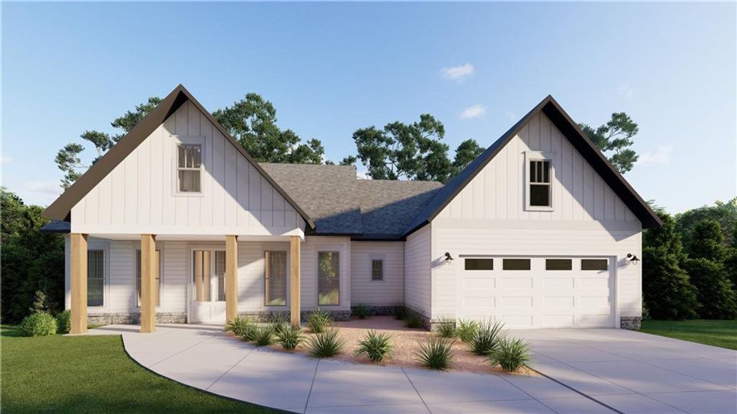 Front exterior of a new home in , Jasper, GA, highlighting curb appeal (Image 2). Front exterior of a new home in , Jasper, GA, highlighting curb appeal (Image 2).