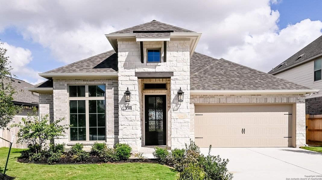 Exterior details and patio area of a home in Legacy At Lake Dunlap 50', New Braunfels (Image 23). Exterior details and patio area of a home in Legacy At Lake Dunlap 50', New Braunfels (Image 23).