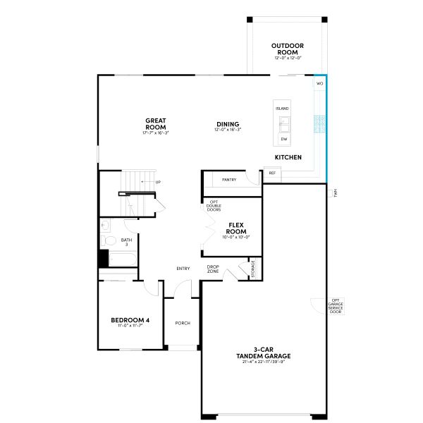 2D floor plan layout for the Ponderosa Phase 5a by Brookfield Residential in Highland Ridge at Alamar, Avondale, AZ (Image 19). 2D floor plan layout for the Ponderosa Phase 5a by Brookfield Residential in Highland Ridge at Alamar, Avondale, AZ (Image 19).