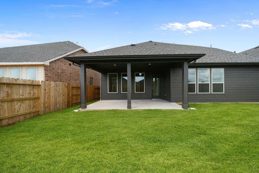 Extended covered back patio representative Extended covered back patio representative