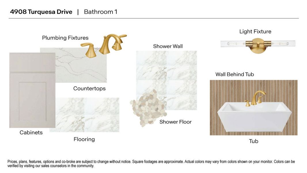 Sample of building materials used in homes in Sola Vista at West Cypress Hills, Spicewood (Image 6).