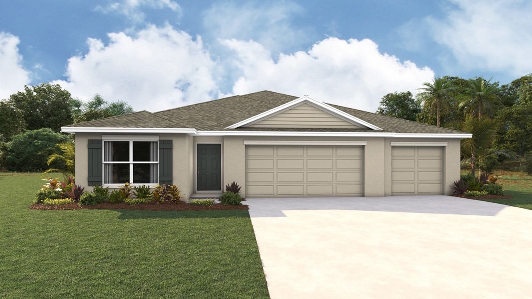 Representative exterior photo of a completed home built from the Denham by D.R. Horton in Somerset Bay, Spring Hill, FL (Image 2). Representative exterior photo of a completed home built from the Denham by D.R. Horton in Somerset Bay, Spring Hill, FL (Image 2).