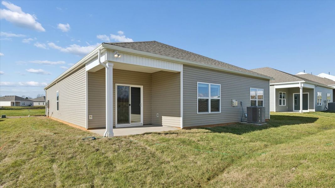 Exterior details and patio area of a home in Millstone Village, Morristown (Image 2). Exterior details and patio area of a home in Millstone Village, Morristown (Image 2).