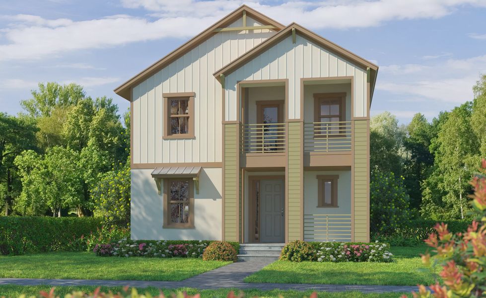 Representative exterior photo of a completed home built from the Santorini by ICI Homes in Laureate Park, Orlando, FL (Image 5).