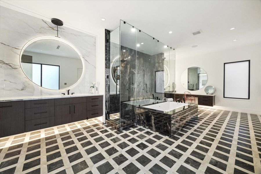 Alternate view showcasing the lavish primary bathroom