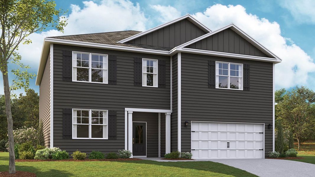 Front exterior of a new home in Keebler Meadows, Johnson City, TN, highlighting curb appeal (Image 1). Front exterior of a new home in Keebler Meadows, Johnson City, TN, highlighting curb appeal (Image 1).