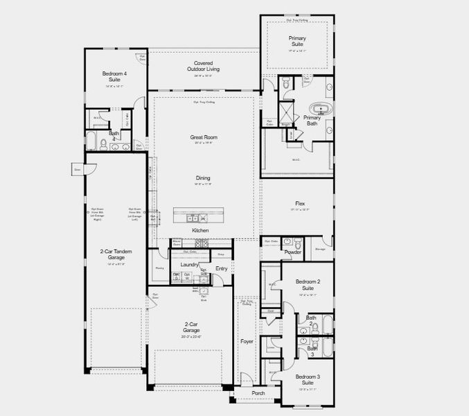 2D floor plan layout for the Goldcrest by Taylor Morrison in Verdin Odyssey Collection, Phoenix, AZ (Image 3).