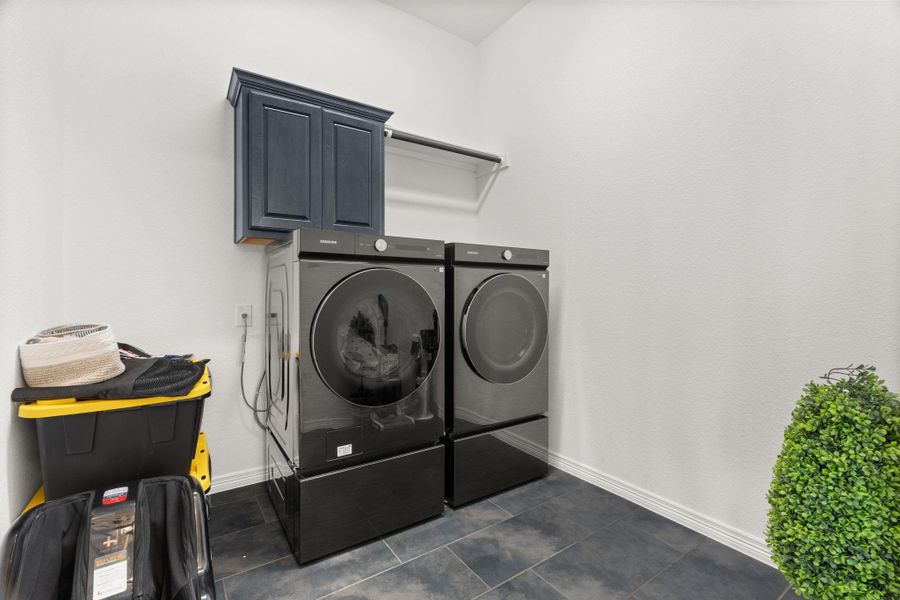 A well-appointed laundry room features modern appliances and ample storage space. A well-appointed laundry room features modern appliances and ample storage space.