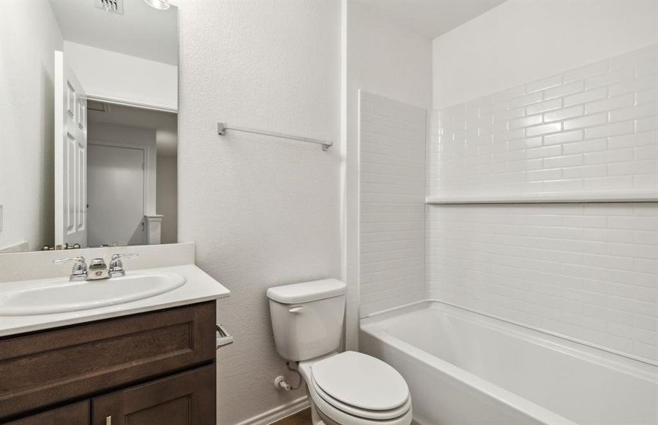 Upgraded secondary bathroom*real home pictured