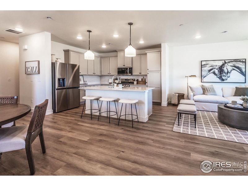 EXAMPLE PHOTO: KITCHEN, DINING AND LIVING ROOM