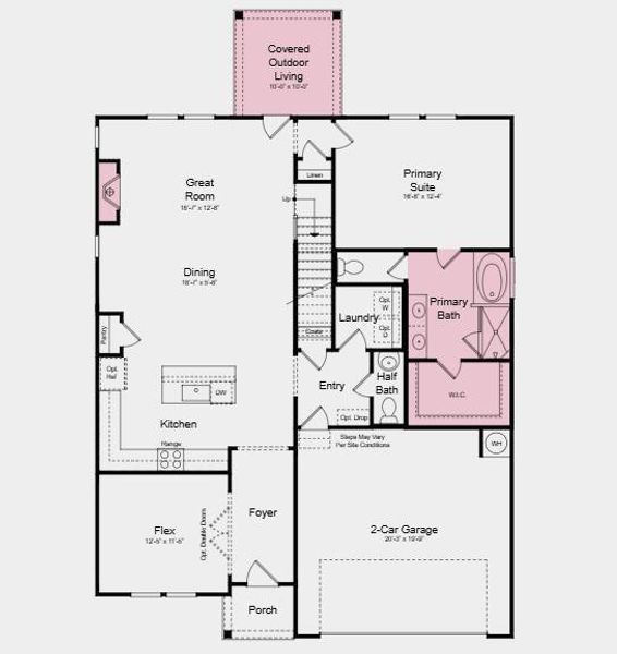 2D floor plan layout of this home in Windance Lake, Loganville, GA (Image 4).