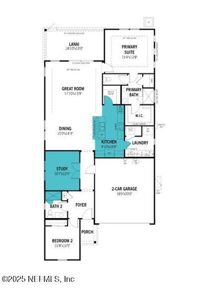 2D floor plan layout of this home in RiverTown - WaterSong, St. Johns, FL (Image 2). 2D floor plan layout of this home in RiverTown - WaterSong, St. Johns, FL (Image 2).