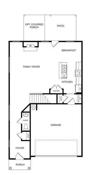 2D floor plan layout for the The Baxter by Direct Residential Communities in Neely Farm, Covington, GA (Image 3).