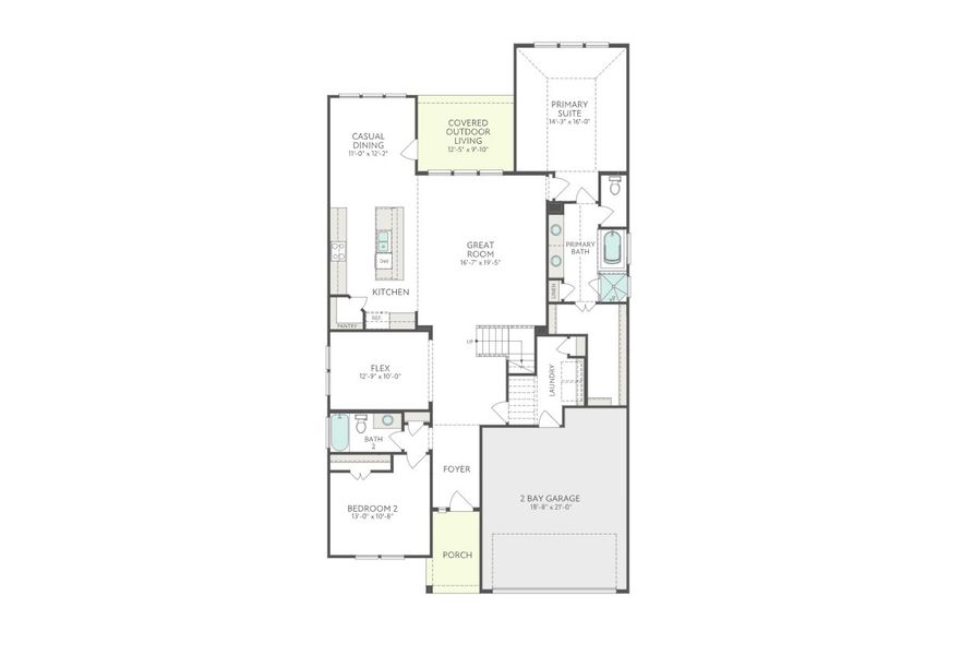 2D floor plan layout for the Verdin by Tri Pointe Homes in Oakhill Reserve, Tomball, TX (Image 5).