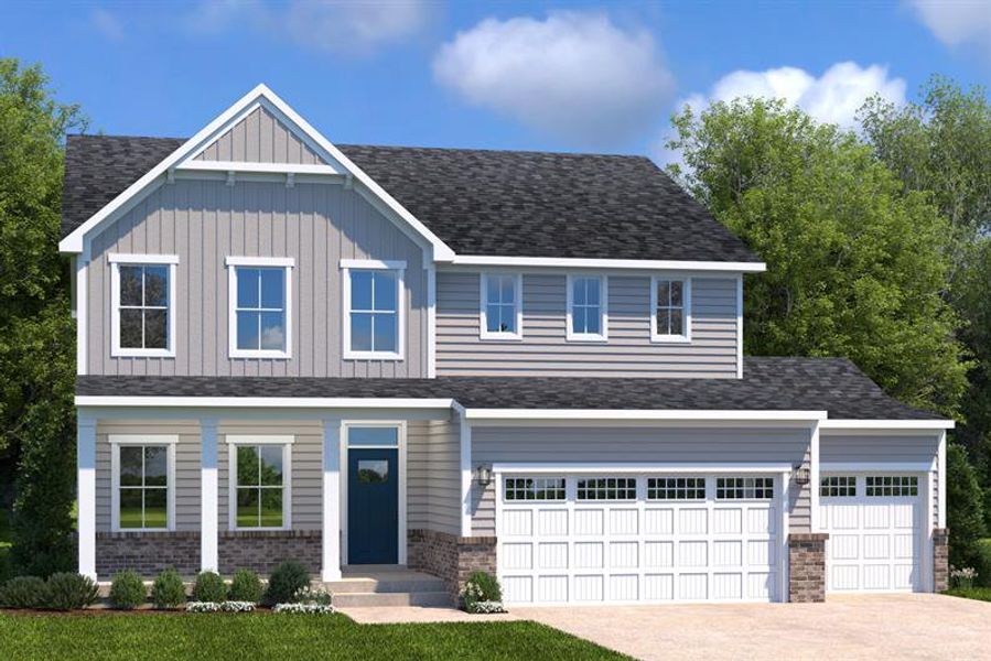 Representative exterior photo of a completed home built from the Lehigh by Ryan Homes in Pine Ridge Estates, Ridgeville, SC (Image 1). Representative exterior photo of a completed home built from the Lehigh by Ryan Homes in Pine Ridge Estates, Ridgeville, SC (Image 1).