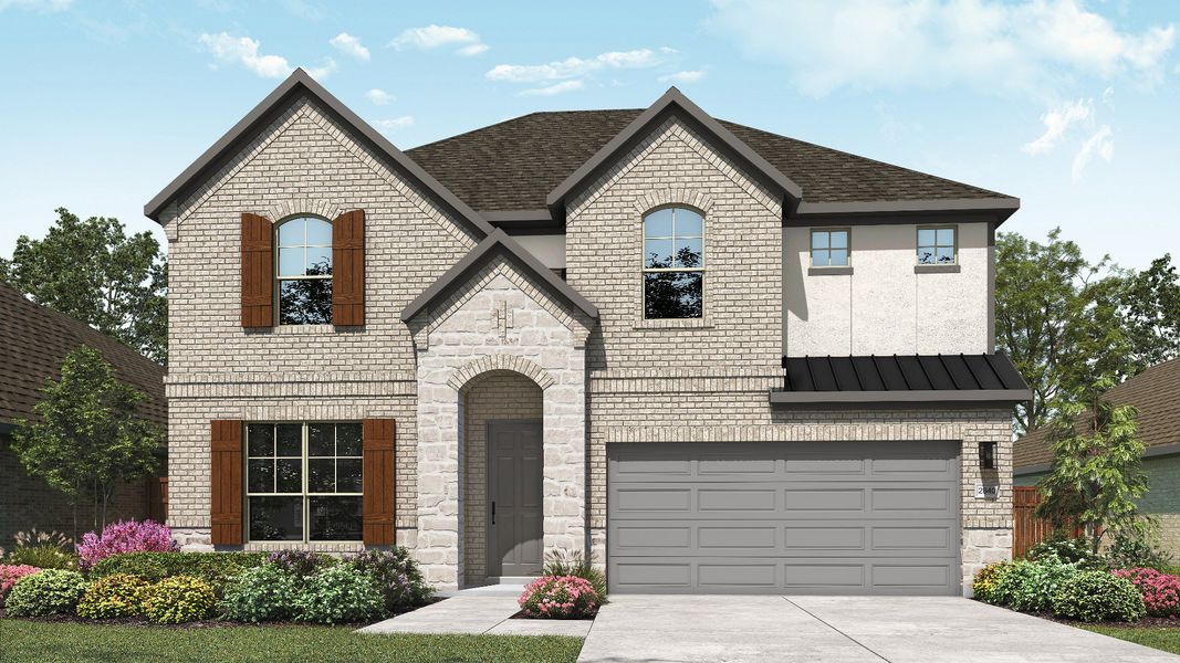 Representative exterior photo of a completed home built from the Magnolia by DRB Homes in Parkside on the River, Georgetown, TX (Image 5). Representative exterior photo of a completed home built from the Magnolia by DRB Homes in Parkside on the River, Georgetown, TX (Image 5).