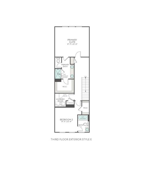 2D floor plan layout for the Dahlia by Tri Pointe Homes in Bellflower, Charlotte, NC (Image 7).