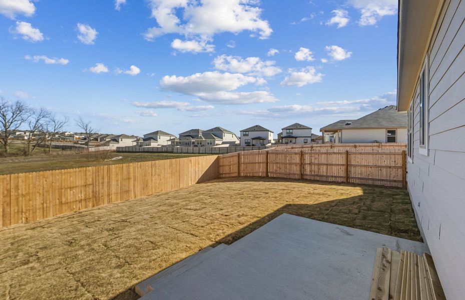 Exterior details and patio area of a home in Sonterra, Jarrell (Image 23).