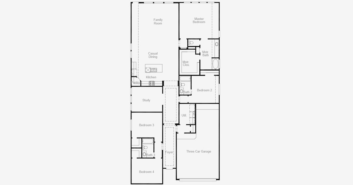 2D floor plan layout for the Fulshear - 50 Homesites by Coventry Homes in Two Step Farm, Montgomery, TX (Image 3).