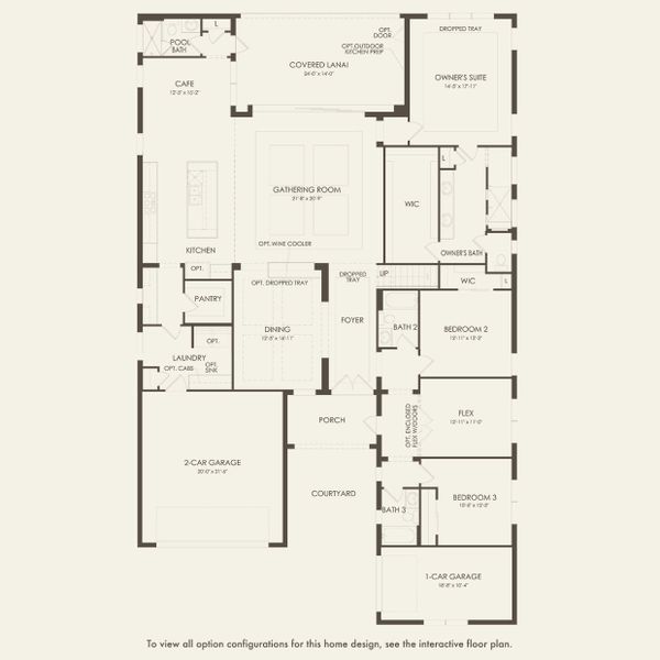 2D floor plan layout for the Madeira Grand by Pulte Homes in Two Rivers, Zephyrhills, FL (Image 4).
