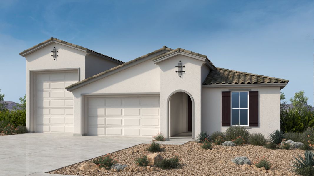Representative exterior photo of a completed home built from the Overland by Taylor Morrison in Alamar, Avondale, AZ (Image 1). Representative exterior photo of a completed home built from the Overland by Taylor Morrison in Alamar, Avondale, AZ (Image 1).