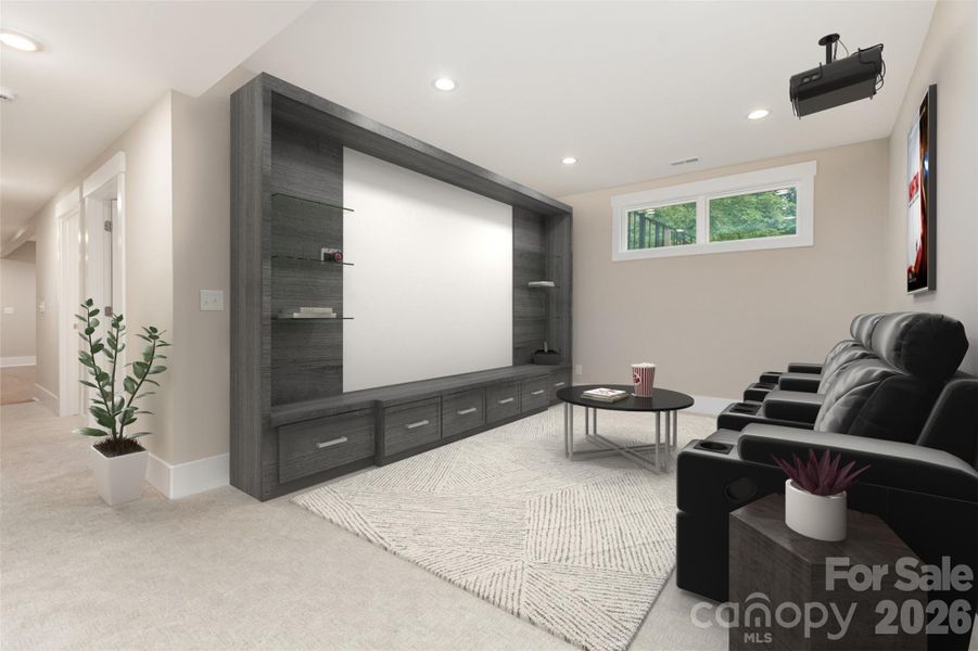 Lower Level Theater Room (staged)