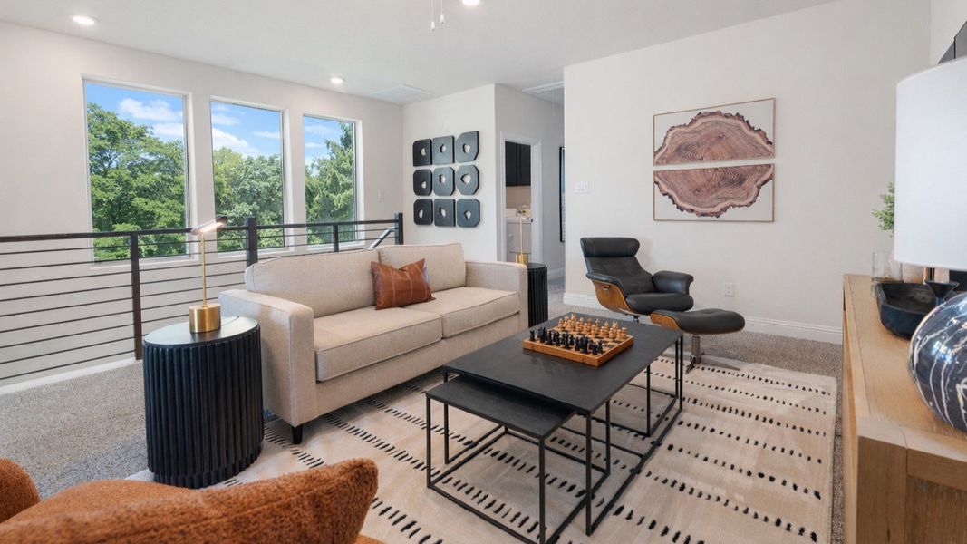 Furnished interior view inside a new home in Waterbend, Euless (Image 12).