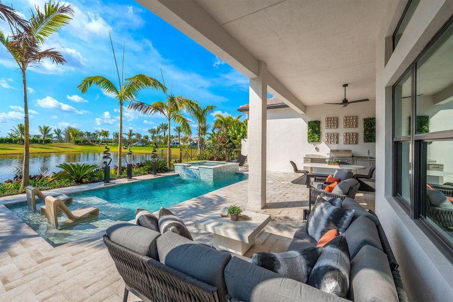 Representative exterior details of a home built from the Savannah by GL Homes in Valencia Del Mar (55+), Boynton Beach (Image 3).