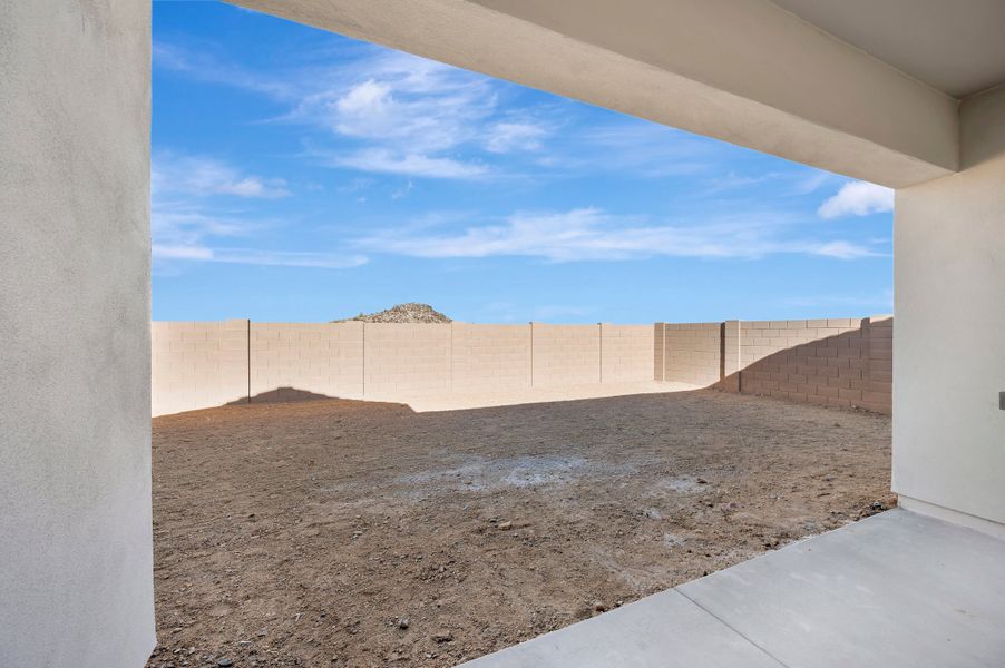 Exterior details and patio area of a home in Skyline at Verrado Regent Hills, Buckeye (Image 4).