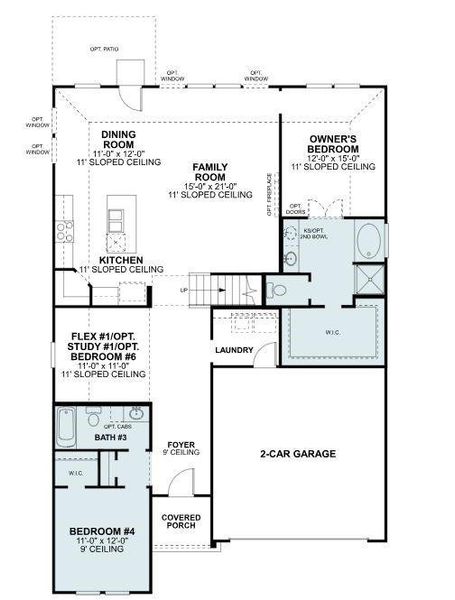 2D floor plan layout of this home in Woodstone, Providence Village, TX (Image 3).