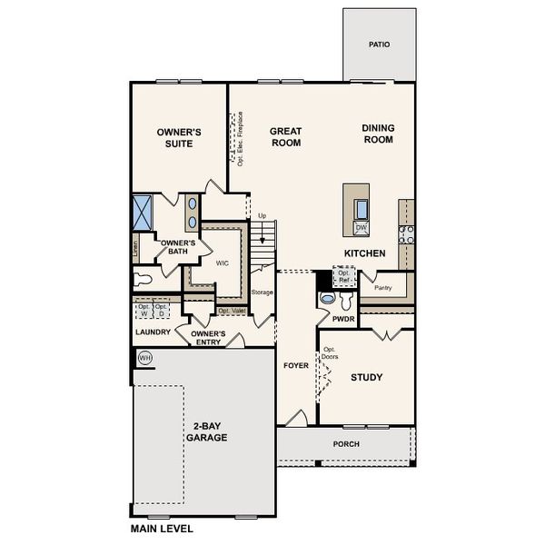 2D floor plan layout for the Sinclair by Century Communities in Averitt Landing, Lebanon, TN (Image 3).