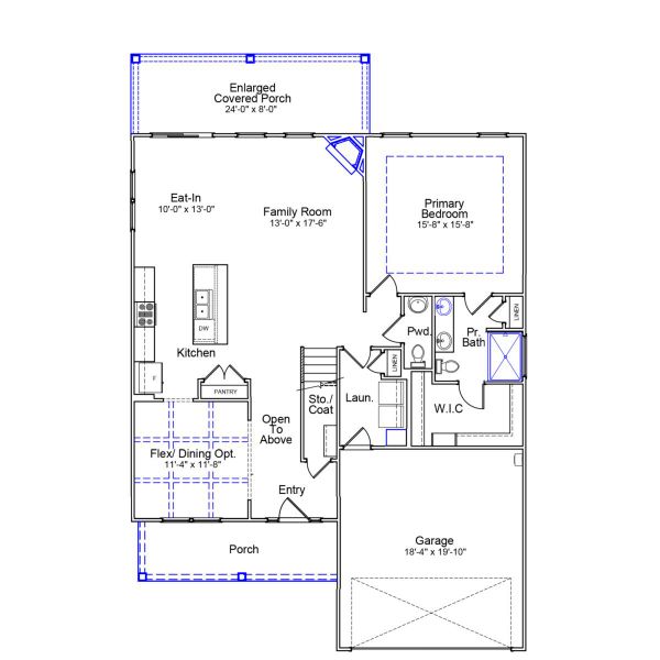 2D floor plan layout of this home in Grand Park, Leland, NC (Image 2). 2D floor plan layout of this home in Grand Park, Leland, NC (Image 2).