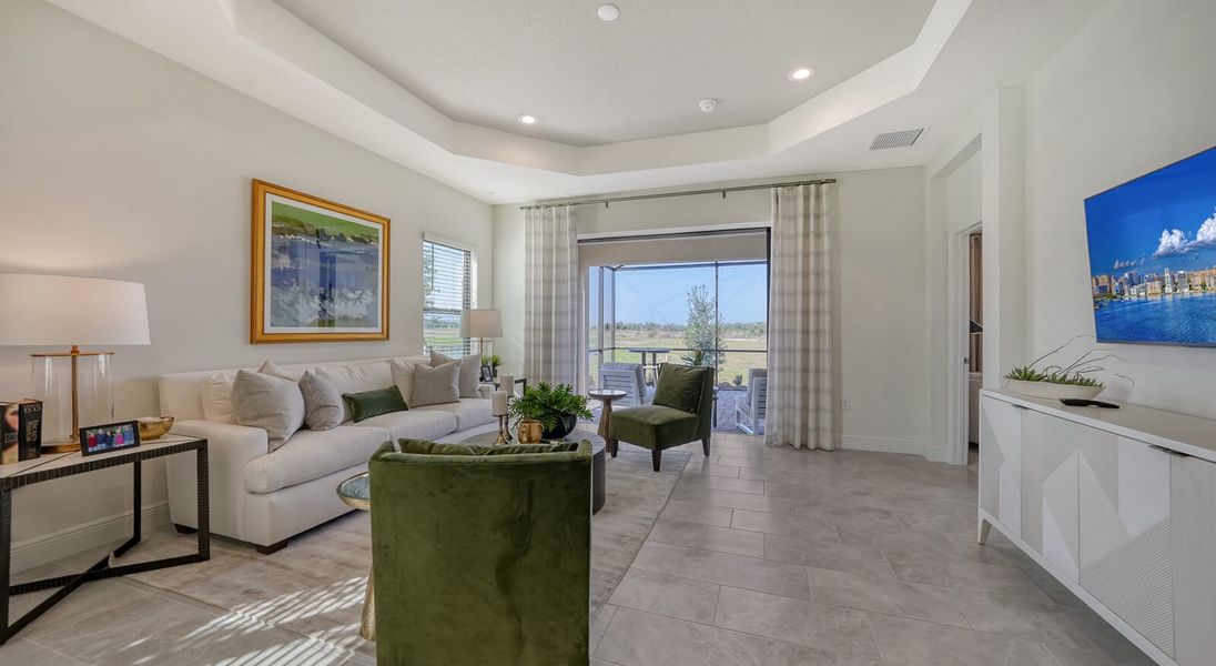 Representative furnished interior of a home built from the Sandcastle 2 by Neal Communities in Vistera of Venice, Venice (Image 17).