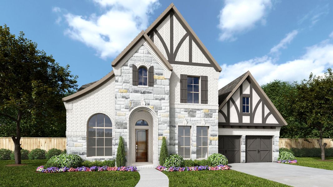 Representative exterior photo of a completed home built from the 553A by Britton Homes in Walsh, Aledo, TX (Image 10). Representative exterior photo of a completed home built from the 553A by Britton Homes in Walsh, Aledo, TX (Image 10).