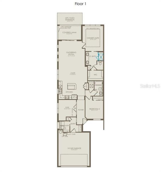 2D floor plan layout of this home in Del Webb Sunbridge, St. Cloud, FL (Image 2). 2D floor plan layout of this home in Del Webb Sunbridge, St. Cloud, FL (Image 2).