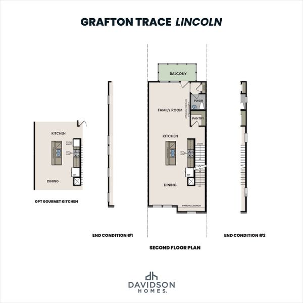 2D floor plan layout for the The Lincoln A by Davidson Homes LLC in Grafton Trace, Woodstock, GA (Image 3).