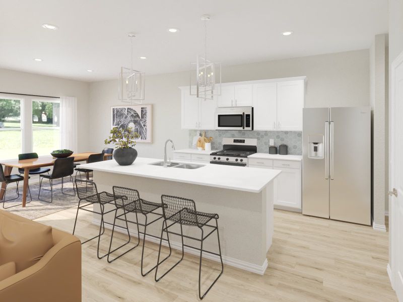 Furnished interior view inside a new home in Parks at Foster Crossing - Signature Series, Anna (Image 4).