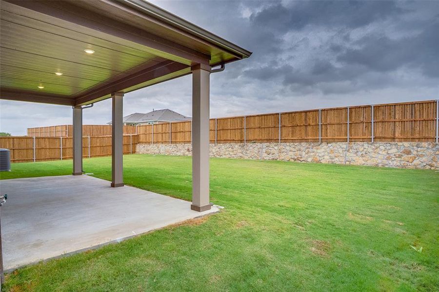 Exterior details and patio area of a home in Sierra Vista at Kelly Ranch, Aledo (Image 3). Exterior details and patio area of a home in Sierra Vista at Kelly Ranch, Aledo (Image 3).