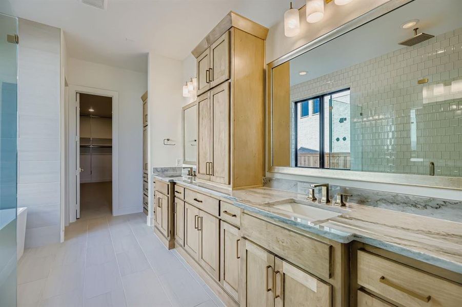 Furnished interior view inside a new home in , The Colony (Image 8).