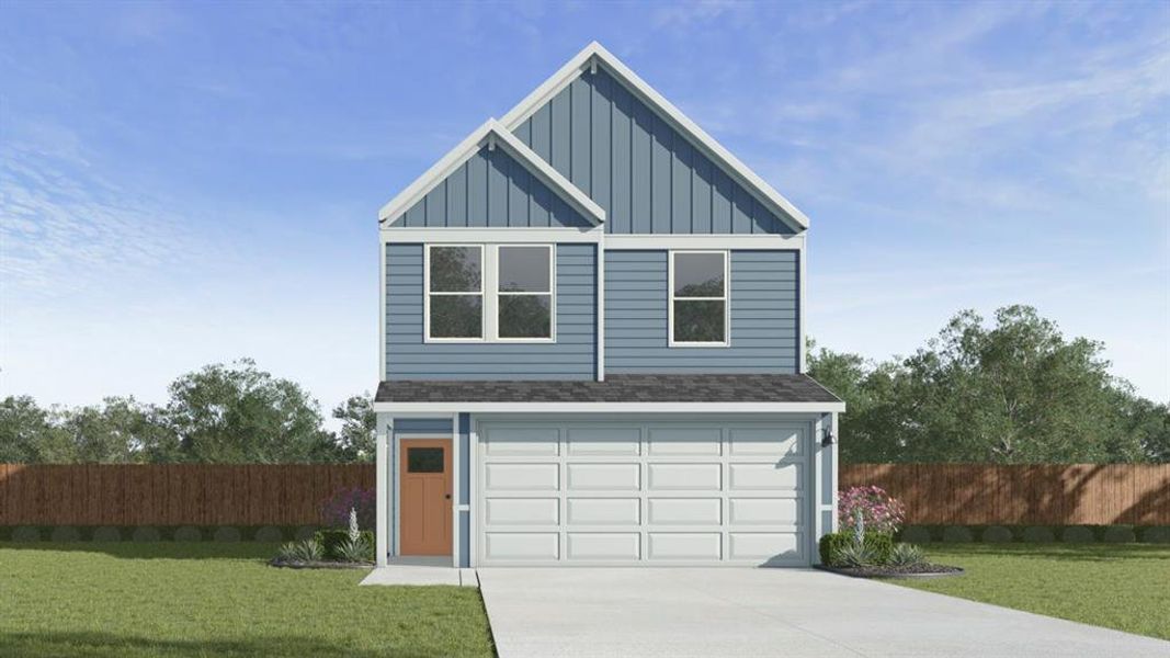 View of front of property featuring board and batten siding, driveway, a shingled roof, and an attached garage View of front of property featuring board and batten siding, driveway, a shingled roof, and an attached garage