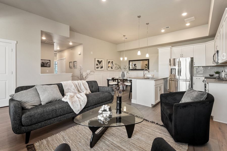 Representative furnished interior of a home built from the The Monarch by Landmark Homes in Highlands at Fox Hill, Longmont (Image 8). Representative furnished interior of a home built from the The Monarch by Landmark Homes in Highlands at Fox Hill, Longmont (Image 8).