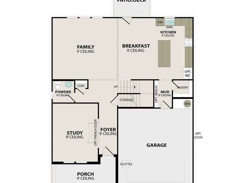 2D floor plan layout of this home in Woods Crossing, Gallatin, TN (Image 5).