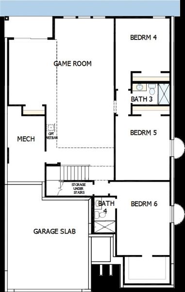 2D floor plan layout of this home in Cloverleaf - Pinnacle Collection, Monument, CO (Image 20).