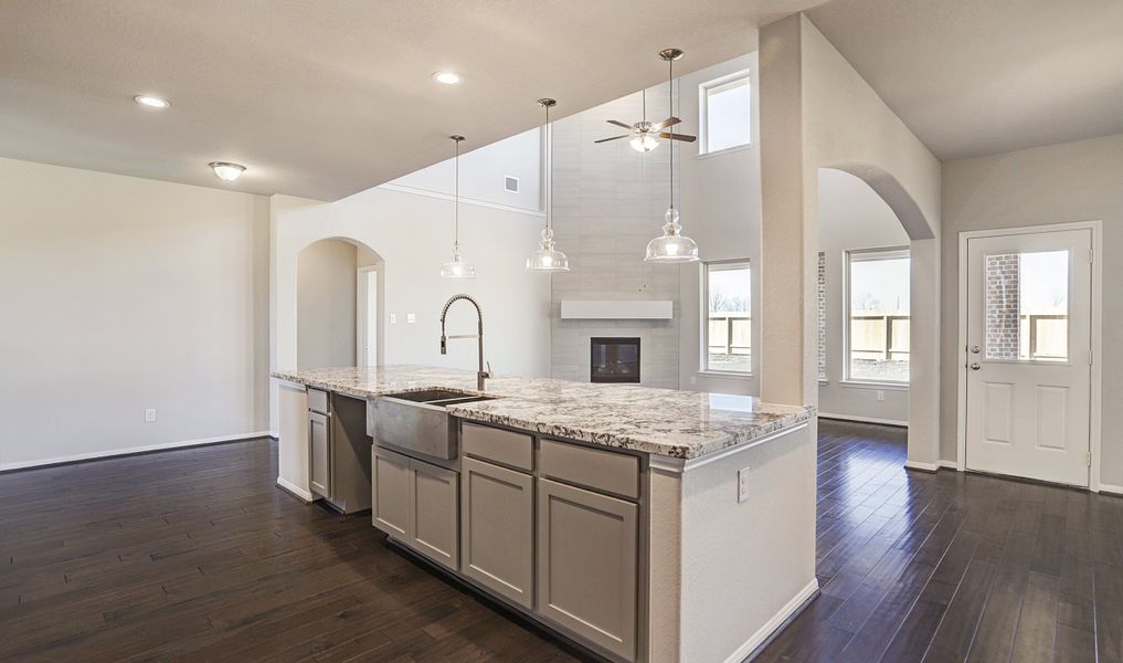 Kitchen overlooks great room