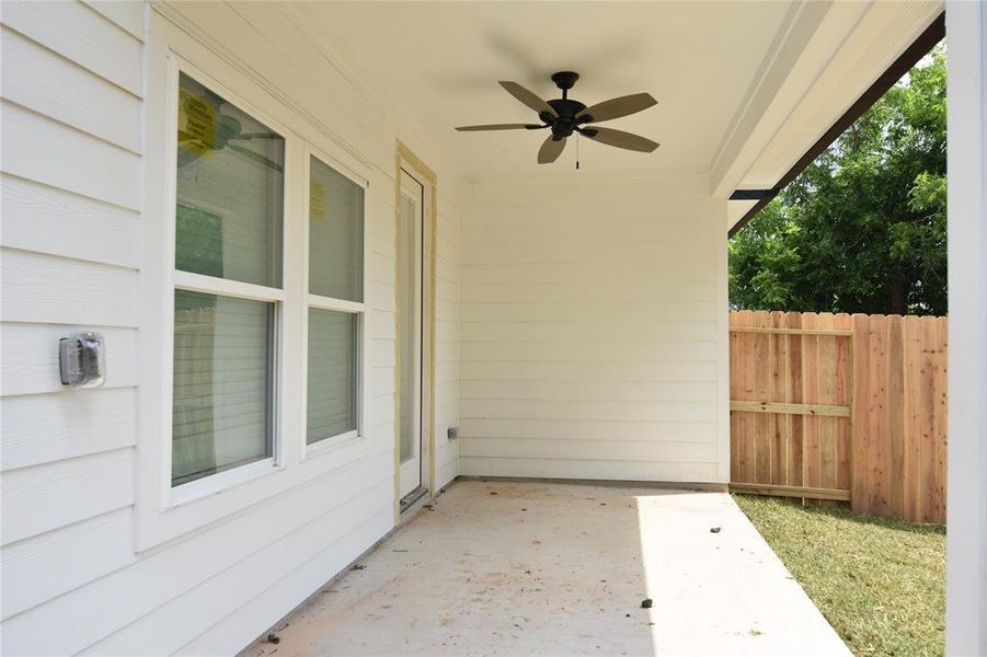 Large covered back patio