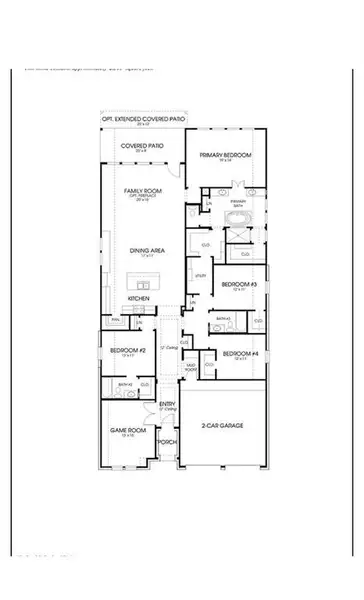 2D floor plan layout of this home in M3 Ranch 50', Mansfield, TX (Image 2).