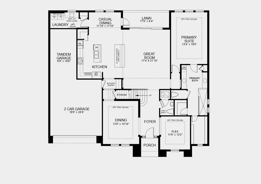 2D floor plan layout for the Bimini by Taylor Morrison in Victoria Lakes, Odessa, FL (Image 5).