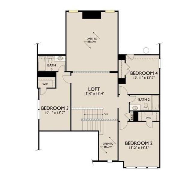 2D floor plan layout of this home in Westland Ranch, League City, TX (Image 4).