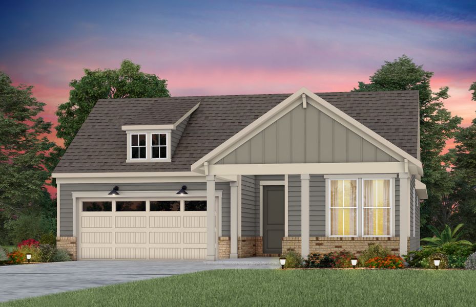 Front exterior of a new home in Kinsdale, Lancaster, SC, highlighting curb appeal (Image 39).