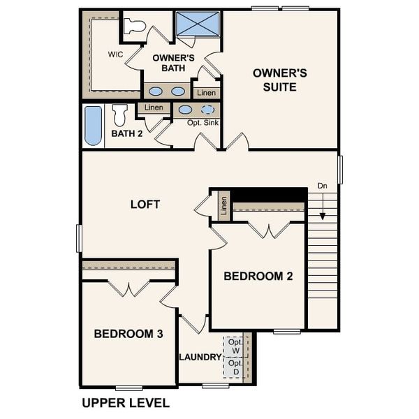 2D floor plan layout for the Harlow by Century Communities in Cedar Hollow, Hickory, NC (Image 5).
